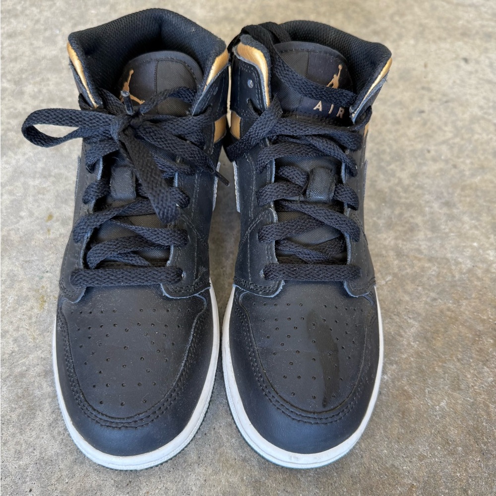 Nike Kids Air Jordan Black with Gold Accents